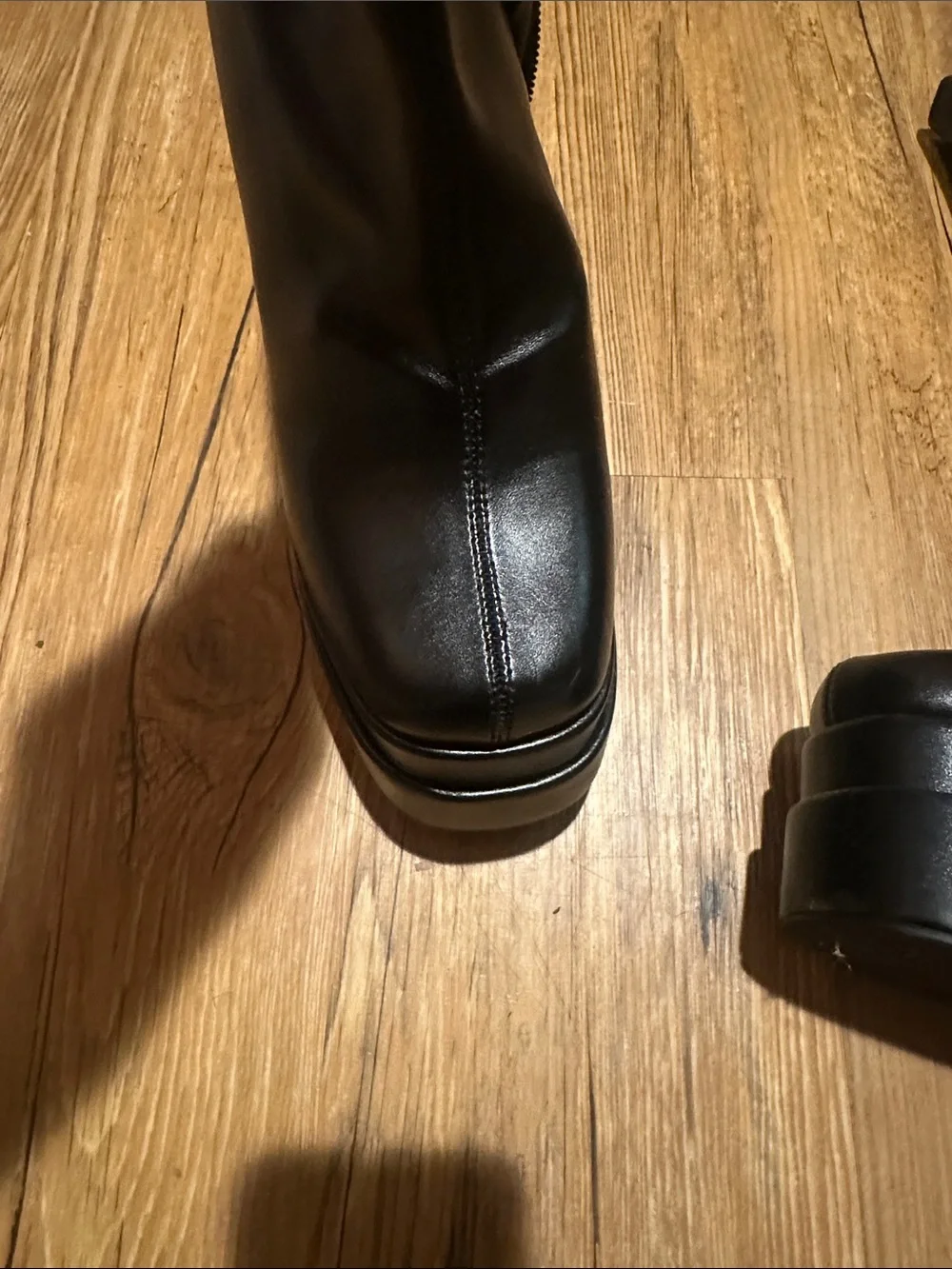 Black Platform Block Heel Women's Ankle Boots